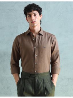 Arrow Sports - Brown Cotton Solid Shirt