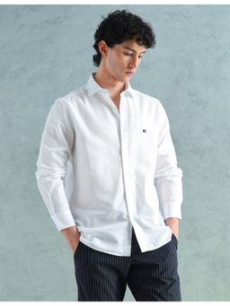 Arrow Sports - White Cotton Solid Shirt
