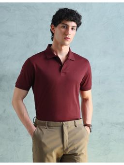 Arrow Sports - Red Cotton Solid Polo T-Shirt