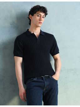 Arrow Sports - Blue Cotton Solid Polo T-Shirt