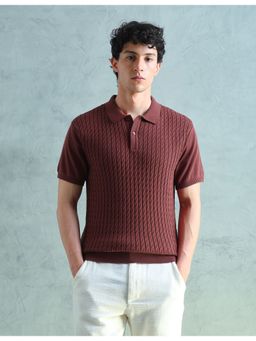 Arrow Sports - Red Cotton Solid Polo T-Shirt