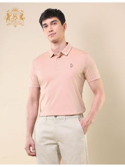 U.S. POLO ASSN. - Peach Cotton Blend Solid Polo Shirt