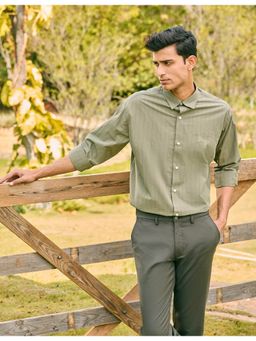 U.S. POLO ASSN. - Olive Cotton Stripes Shirt