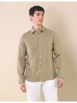U.S. POLO ASSN. - Khaki Linen Solid Shirt