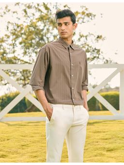 U.S. POLO ASSN. - Brown Cotton Stripes Shirt