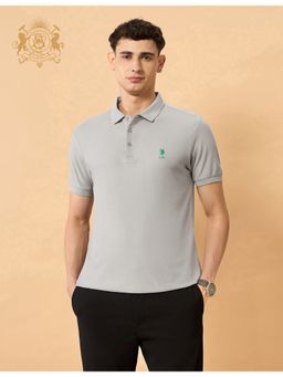 U.S. POLO ASSN. - Grey Cotton Solid Polo Shirt