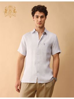 U.S. POLO ASSN. - Grey Linen Solid Shirt
