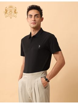 U.S. POLO ASSN. - Black Nylon Solid Polo Shirt