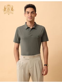 U.S. POLO ASSN. - Olive Nylon Solid Polo Shirt