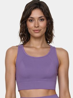 Enamor - Crew Neck Sleeveless Crop Sports Bra