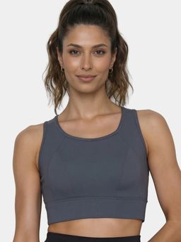 Enamor - Crew Neck Sleeveless Crop Sports Bra