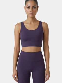 Enamor - Sleeveless Crew Neck Crop Length Pull On Sports Bra for Women