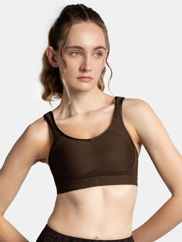 Jockey - MI11 Wire free Microfiber Elastane Active Wear Sports Bra - Coffee