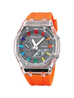 Daniel Klein - Analog-Digital Men Grey Dial Silicone Strap Watch - DK.2100-1 (M)