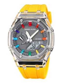 Daniel Klein - Analog-Digital Men Grey Dial Silicone Strap Watch - DK.2100-2 (M)