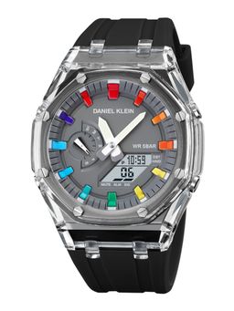 Daniel Klein - Analog-Digital Men Grey Dial Silicone Strap Watch - DK.2100-5 (M)