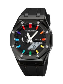 Daniel Klein - Analog-Digital Men Black Dial Silicone Strap Watch - DK.2100-6 (M)