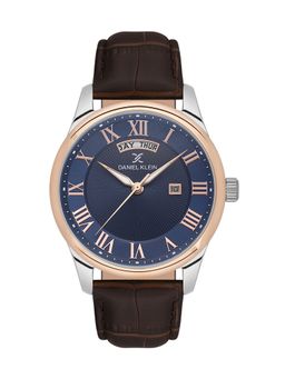 Daniel Klein - Premium Men Blue Dial Leather Strap Watch - DK.1.13819-2 (M)