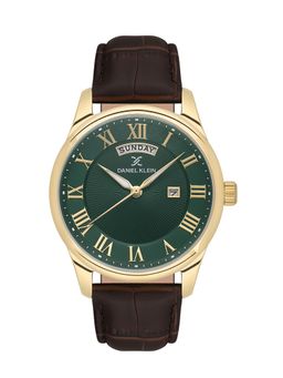 Daniel Klein - Premium Men Green Dial Leather Strap Watch - DK.1.13819-4 (M)