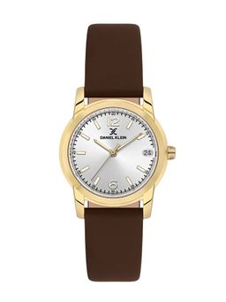 Daniel Klein - Premium Women Silver Dial Leather Strap Watch - DK.1.13822-5 (M)