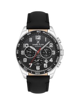 Daniel Klein Exclusive - Black Exclusive Men's Analog Watch With Leather Strap - DK.1.13843-1
