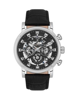 Daniel Klein - Skeleton Men Black Dial Leather Strap Watch - DK.1.13850-1 (M)
