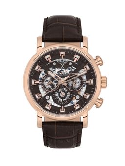 Daniel Klein - Skeleton Men Brown Dial Leather Strap Watch - DK.1.13850-5 (M)