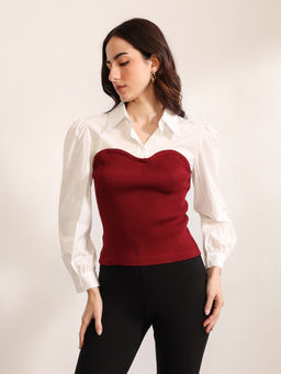 Kazo - Women Burgundy Bruce Shirt