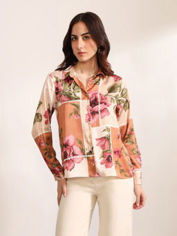 Kazo - Women Beige Ricrac Shirt