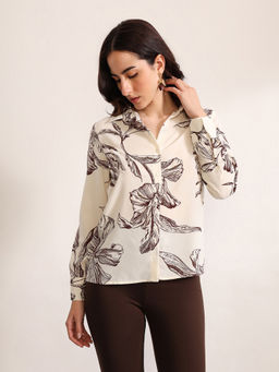 Kazo - Women Cream Lofty Shirt