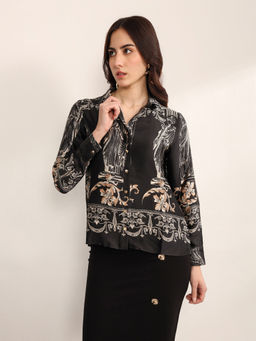 Kazo - Women Black Greek Shirt