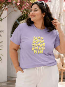 RIGO - Women Purple Cotton T-Shirt