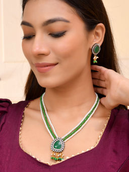 Silvermerc Designs - Traditional Pearl Beaded Silver-Plated Jewellery Set