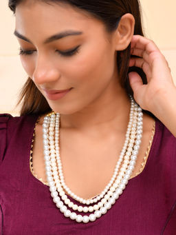 Silvermerc Designs - Triple Layer Pearl Necklace for Women