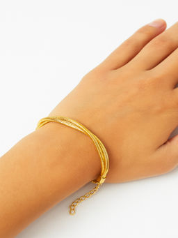 JEWELZ - Gold-Tone Multi-Strand Snake Chain Bracelet