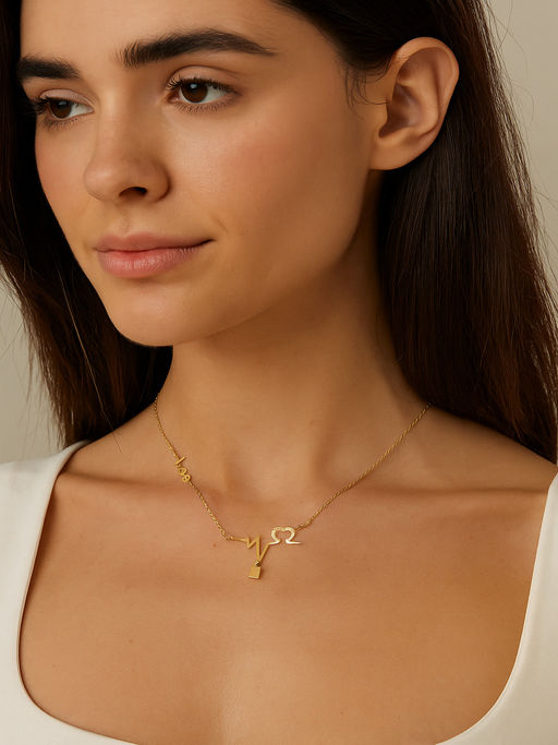 JEWELZ Heartbeat and Love Pendant Necklace