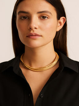 JEWELZ - Gold-Tone Multi-Strand Twisted Snake Chain Necklace
