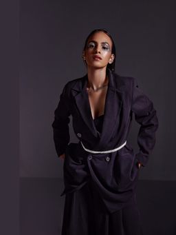 The Clothing Factory - Oversized Double Breasted Black Blazer