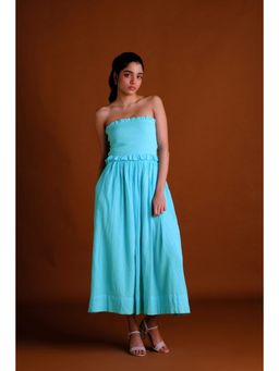 BUDUN - Essie Aqua Blue Tube Top and Skirt Set