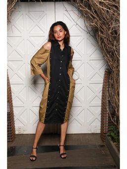 Echke - Black Cotton Bodycon Dress