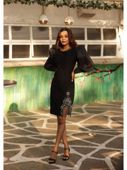 Echke - Black Silk Bodycon Dress