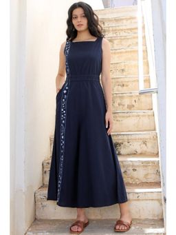 Okhai - ocean Tide' Hand Embroidered Mirror Work Jumpsuit