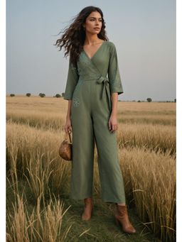 Okhai - forest Magic' Pure Cotton Hand Embroidered Jumpsuit