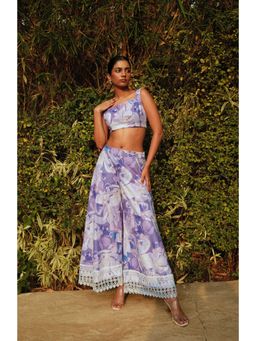 BUDUN - Nina Purple Pure Cotton Co-Ord Set with Top
