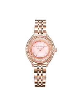 Giordano - Analog Watch For Women With Sunray Dial, Crystal-Studded Bezel Pink GZ-60146 (M)