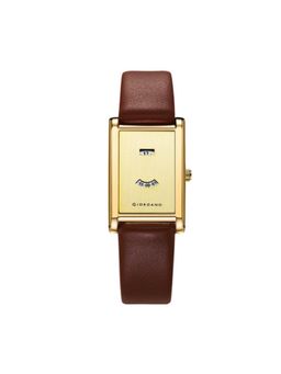 Giordano - Rectangular Watch For Women Analog Display With Date Window Gold GZ-60148 (M)