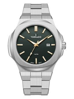 Tornado - Mens 3H With Date Display Green Dial Watch T21001-SBSHG (M)
