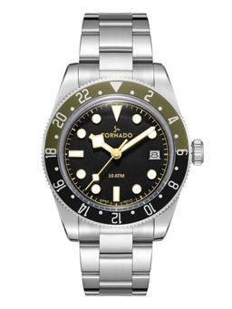 Tornado - Mens 3H With Date Display Black Dial Watch T24006-SBSBH (M)