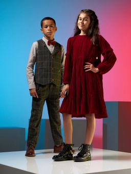 ANGEL & ROCKET - Velvet Tiered Dress