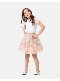ANGEL & ROCKET - Colette Ruffle Rose Mesh Skirt